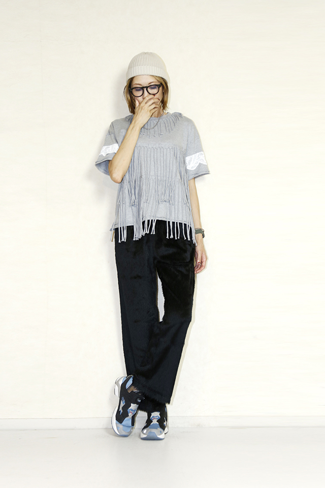 OKIRAKU　（オキラク） fringe t-shirt 　BD60403-Gray