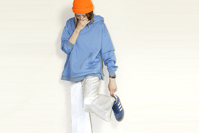 OKIRAKU　（オキラク） double sleeves hoodie　BD60406-saxe